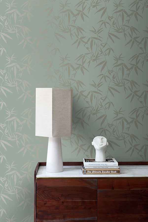 Guadua Green Bamboo Leaves Wallpaper - York Wallcoverings - DD347736 - York Wallcoverings Wallpaper