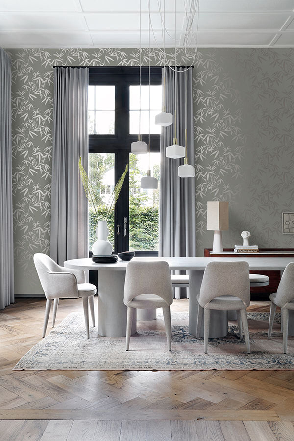 guadua-grey-bamboo-leaves-wallpaper-york-wallcoverings-dd347739 - York Wallcoverings Wallpaper