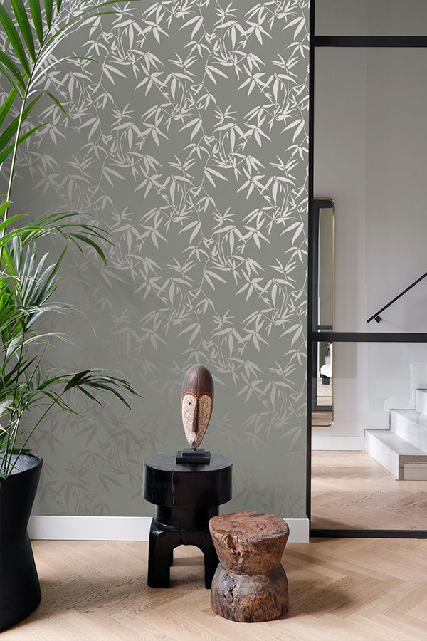 guadua-grey-bamboo-leaves-wallpaper-york-wallcoverings-dd347739 - York Wallcoverings Wallpaper