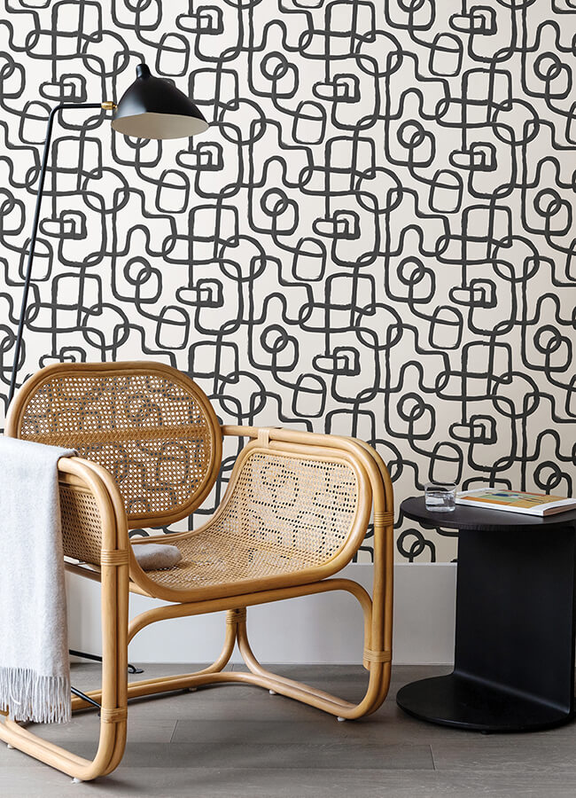black-niko-peel-and-stick-wallpaper-york-wallcoverings-nus4940 - York Wallcoverings Wallpaper