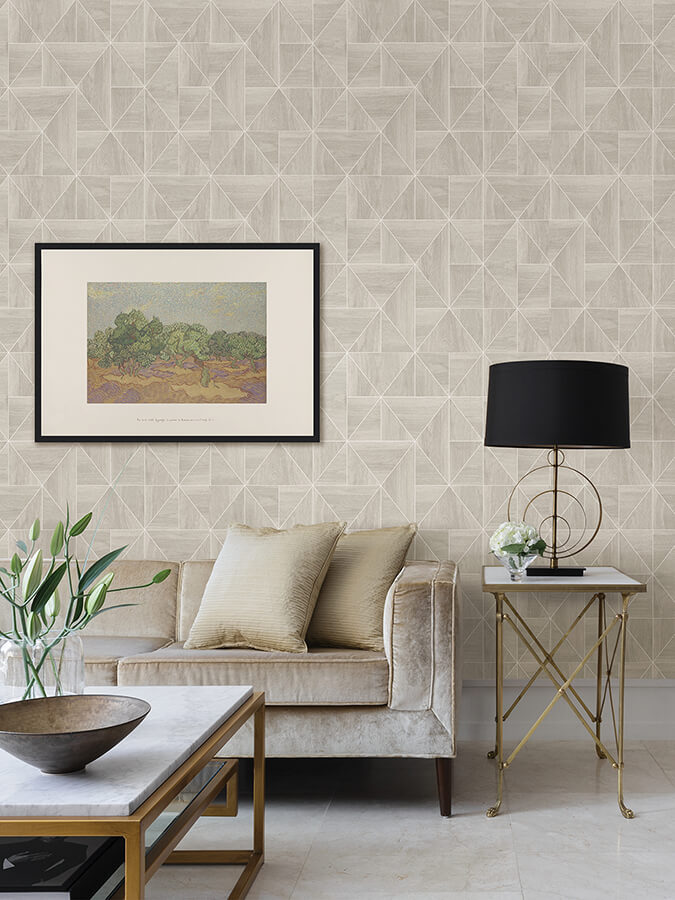 taupe-lazlo-peel-and-stick-wallpaper-york-wallcoverings-nus4408 - York Wallcoverings Wallpaper