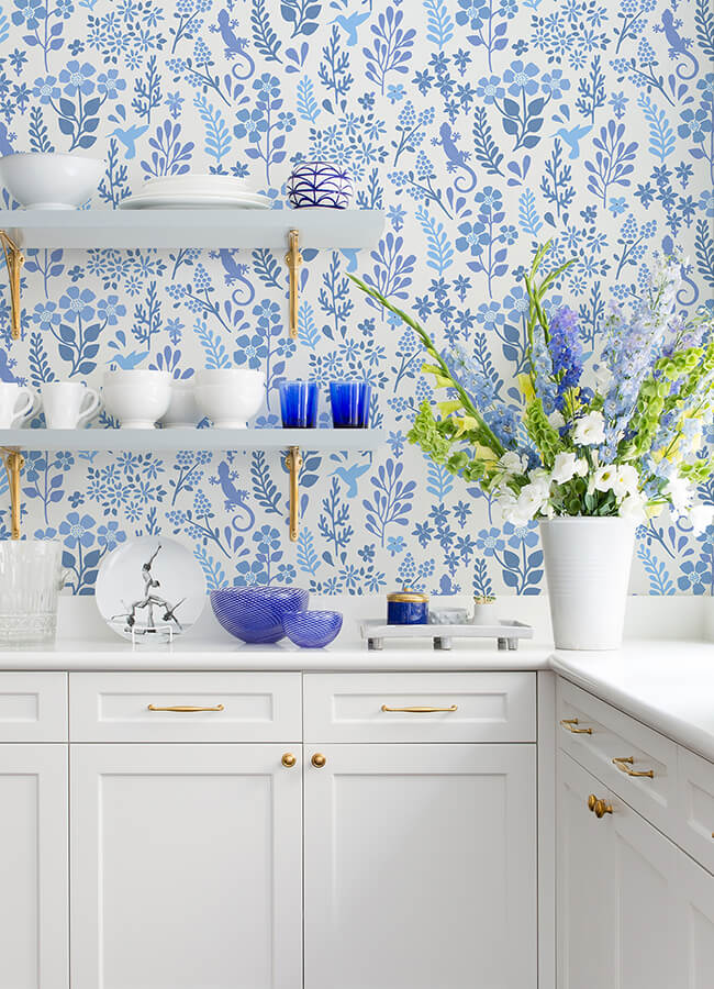 karina-blue-meadow-wallpaper-york-wallcoverings-2980-26171 - York Wallcoverings Wallpaper