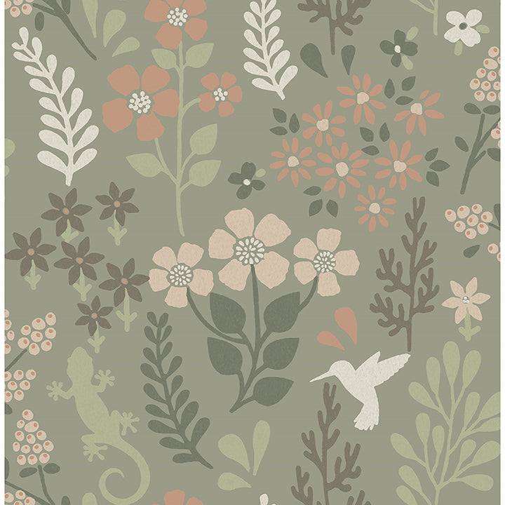 karina-green-meadow-wallpaper-york-wallcoverings-2980-26173 - York Wallcoverings Wallpaper
