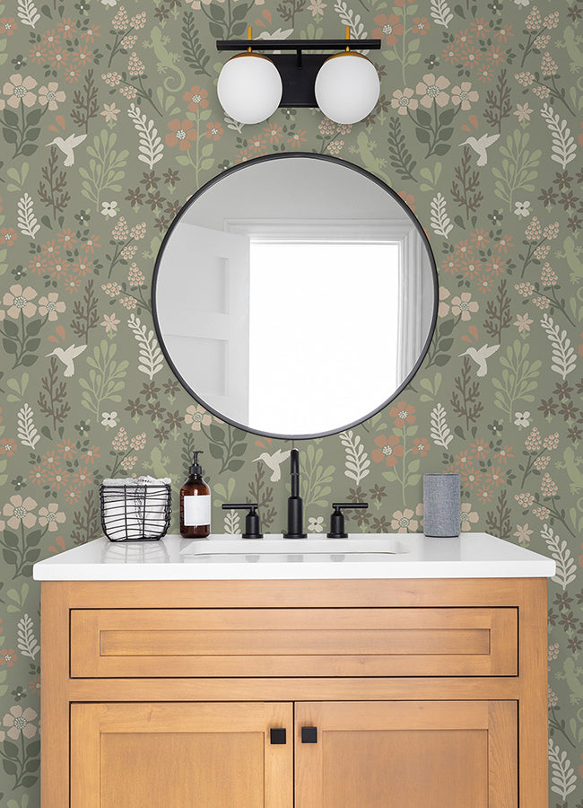 karina-green-meadow-wallpaper-york-wallcoverings-2980-26173 - York Wallcoverings Wallpaper