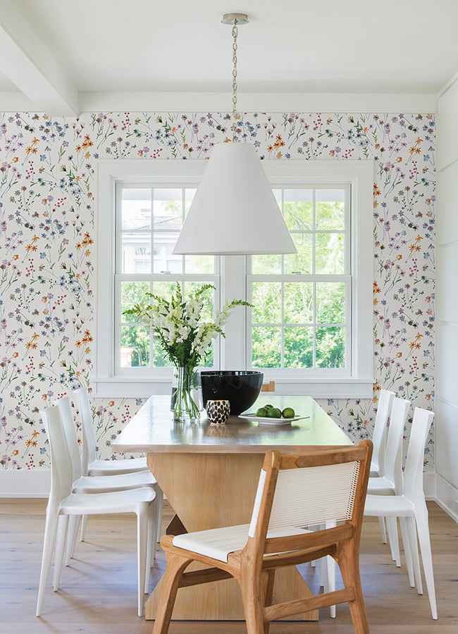 heidi-peach-watercolor-florals-wallpaper-york-wallcoverings-2980-26175 - York Wallcoverings Wallpaper