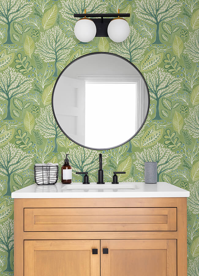 kiah-green-forest-wallpaper-york-wallcoverings-2980-26184 - York Wallcoverings Wallpaper