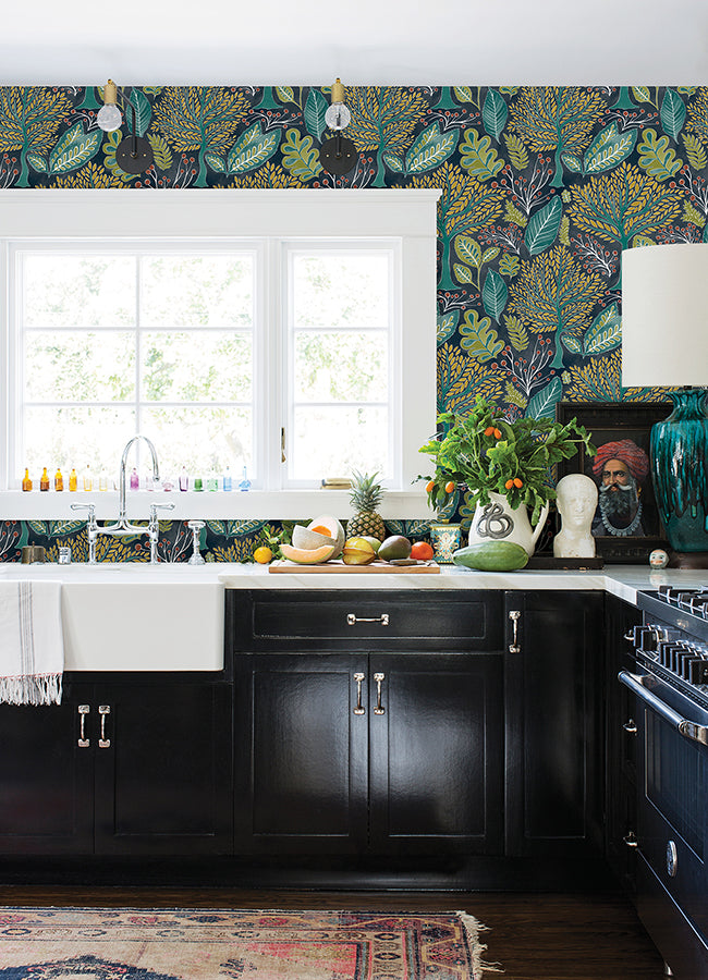 kiah-blue-forest-wallpaper-york-wallcoverings-2980-26186 - York Wallcoverings Wallpaper