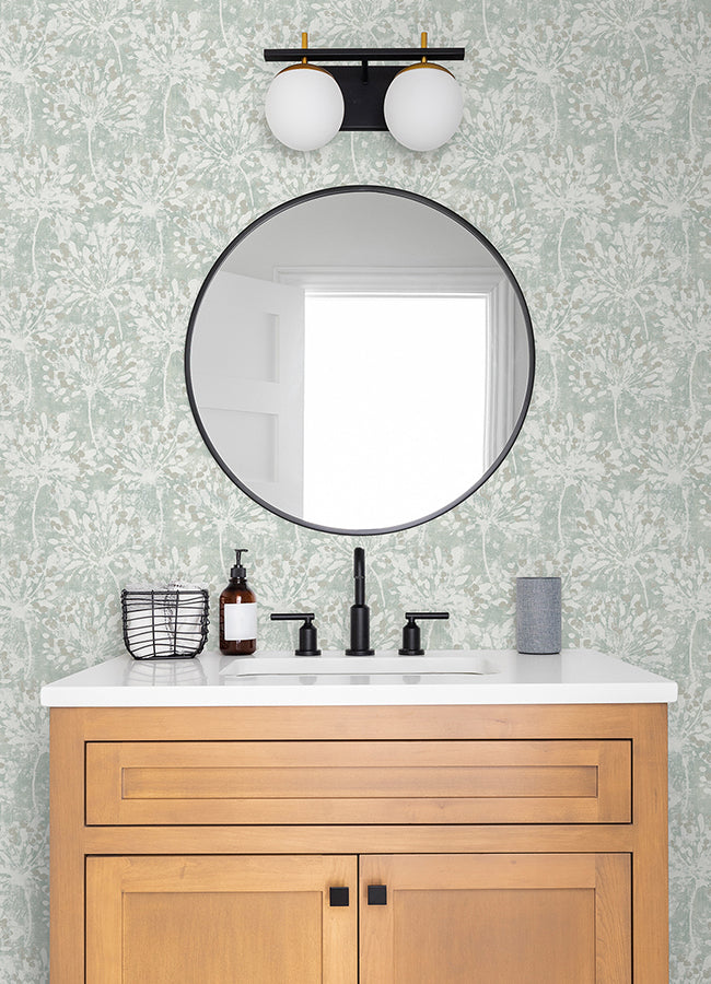 dori-light-green-painterly-floral-wallpaper-york-wallcoverings-2980-26191 - York Wallcoverings Wallpaper