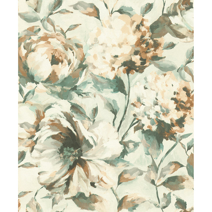 attia-light-blue-floral-wallpaper-york-wallcoverings-2980-485134 - York Wallcoverings Wallpaper