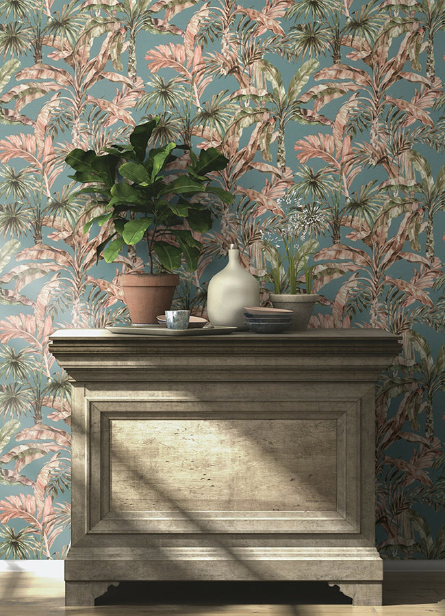 calle-light-blue-tropical-wallpaper-york-wallcoverings-2980-485257 - York Wallpaper Wallpaper