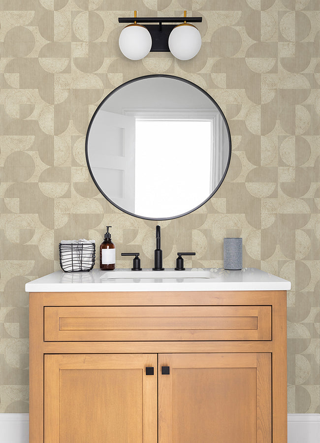 barcelo-beige-circles-wallpaper-york-wallcoverings-2980-521337 - York Wallcoverings Wallpaper