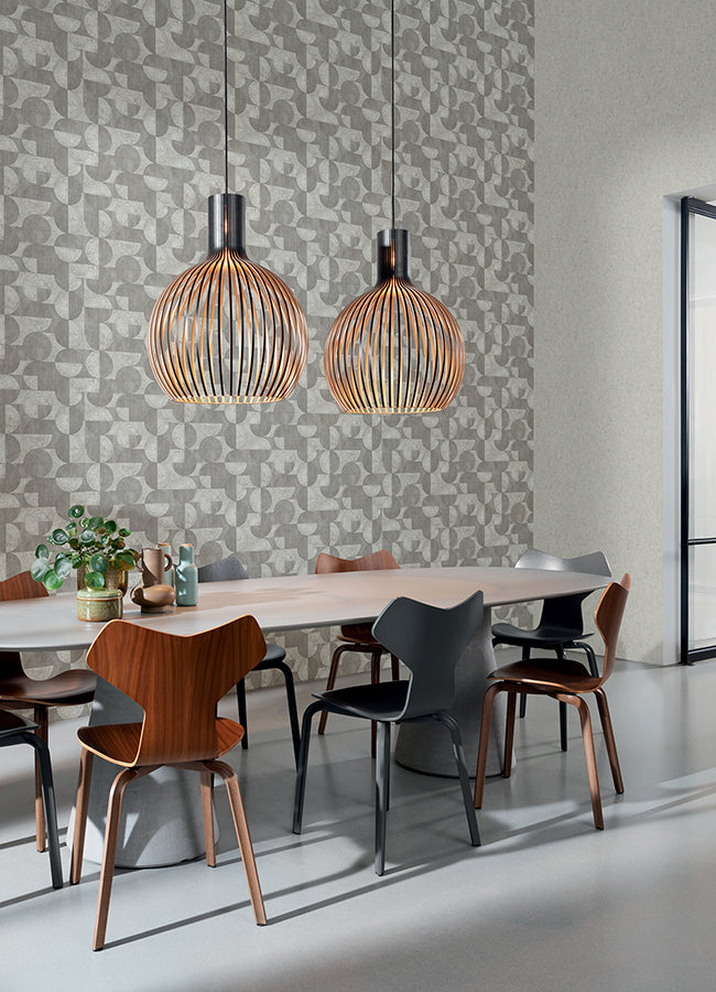 barcelo-grey-circles-wallpaper-york-wallcoverings-2980-521351 - York Wallcoverings Wallpaper