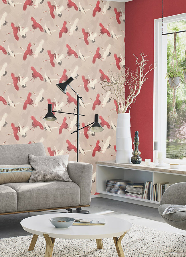 kusama-neutral-crane-wallpaper-york-wallcoverings-2980-560657 - York Wallcoverings Wallpaper