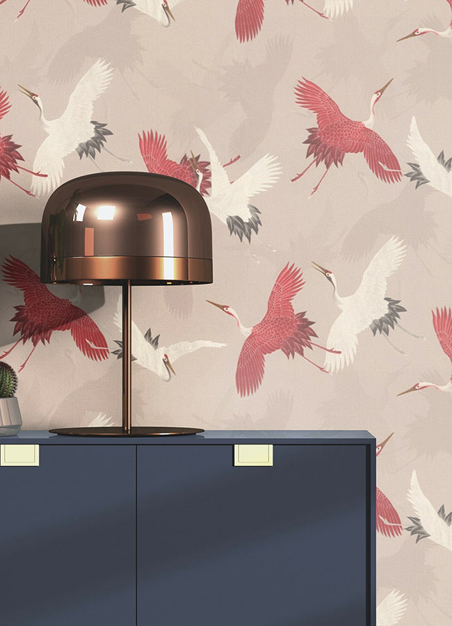 kusama-neutral-crane-wallpaper-york-wallcoverings-2980-560657 - York Wallcoverings Wallpaper