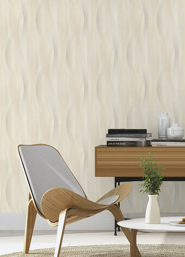 currin-neutral-wave-wallpaper-york-wallcoverings-2980-651515 - York Wallcoverings Wallpaper