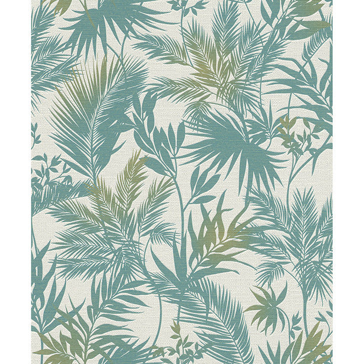 saura-teal-frond-wallpaper-york-wallcoverings-2980-704112 - York Wallpaper Wallpaper