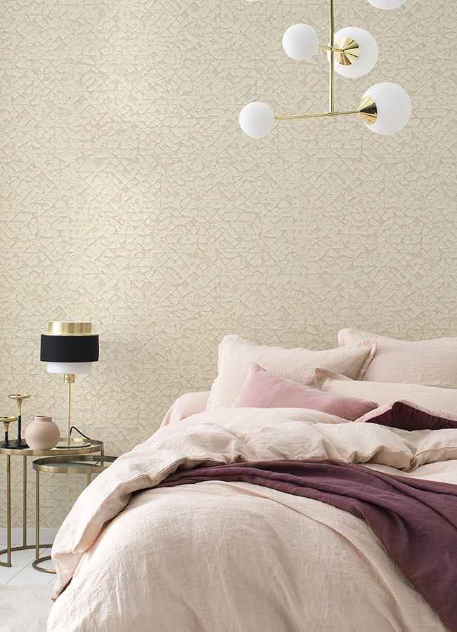 arbus-cream-geo-wallpaper-york-wallcoverings-2980-704334 - York Wallcoverings Wallpaper