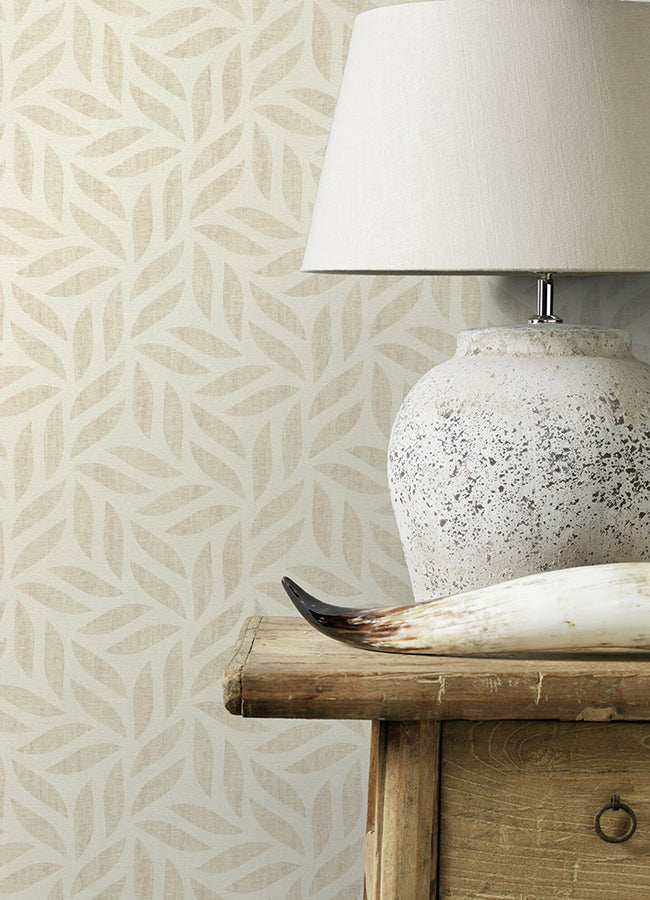 sagano-taupe-leaf-wallpaper-york-wallcoverings-2980-704624 - York Wallpaper Wallpaper
