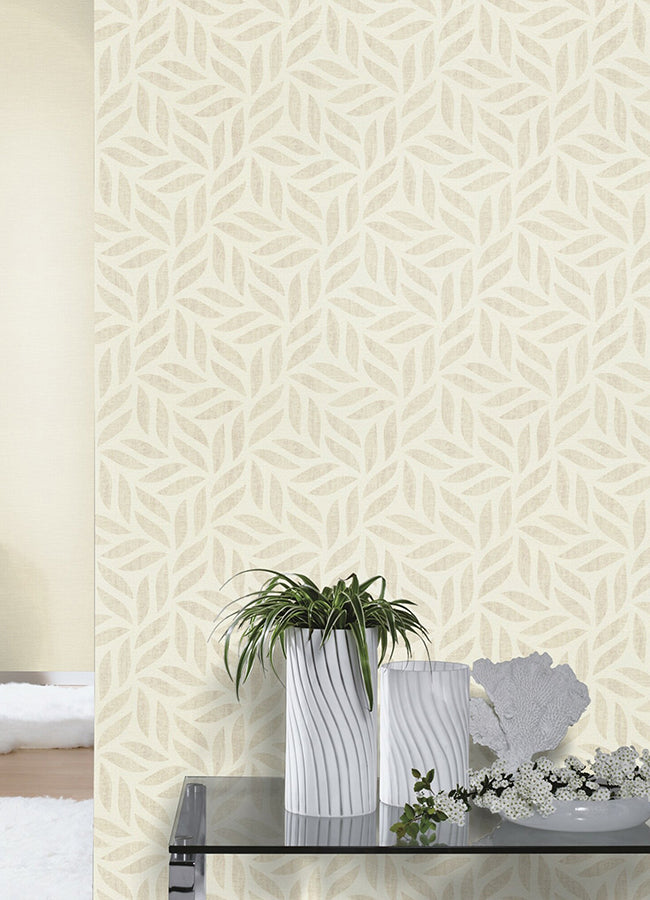 sagano-taupe-leaf-wallpaper-york-wallcoverings-2980-704624 - York Wallpaper Wallpaper