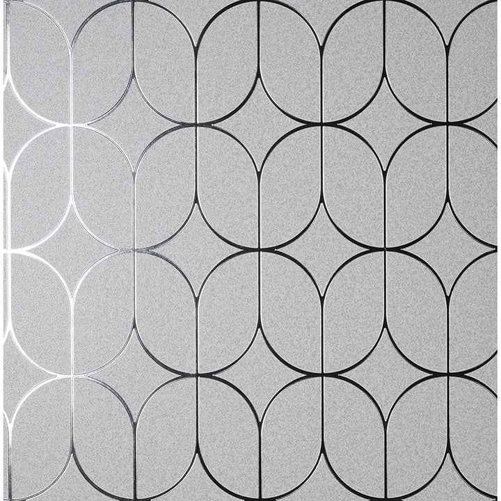 Raye Silver Rosco Trellis Wallpaper - York Wallcoverings - FD42803