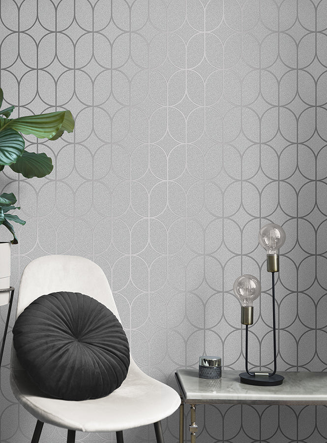 raye-silver-rosco-trellis-wallpaper-york-wallcoverings-fd42803 - York Wallcoverings Wallpaper