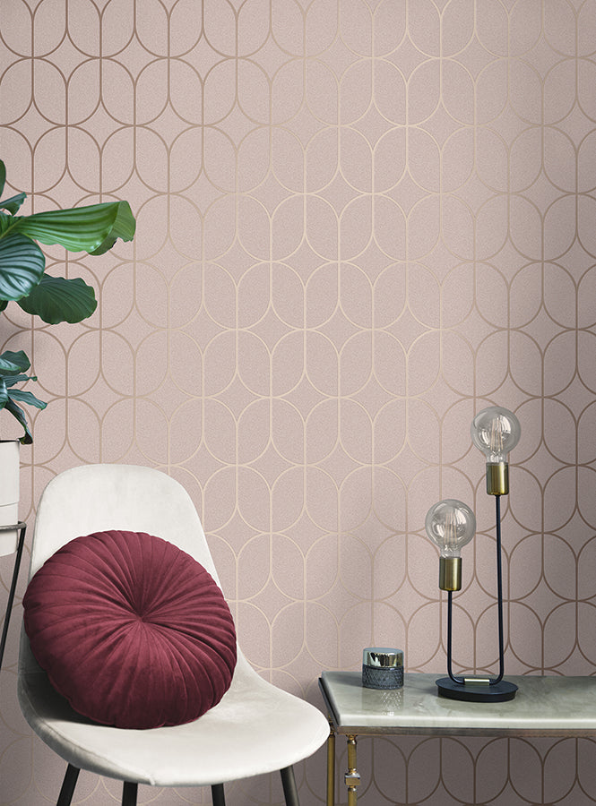 raye-pink-rosco-trellis-wallpaper-york-wallcoverings-fd42805 - York Wallcoverings Wallpaper