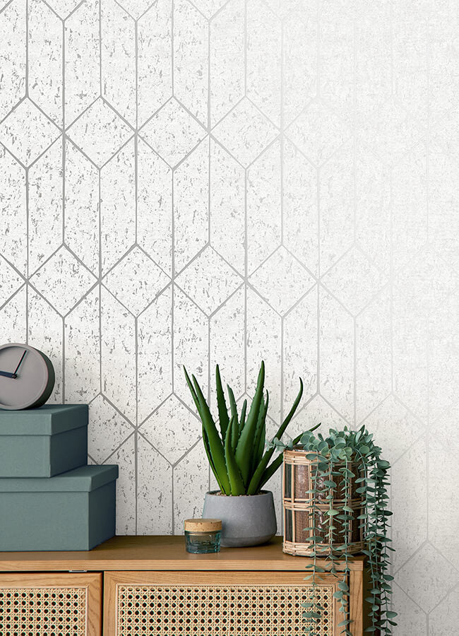 hayden-white-concrete-trellis-wallpaper-york-wallcoverings-4125-26700 - York Wallcoverings Wallpaper