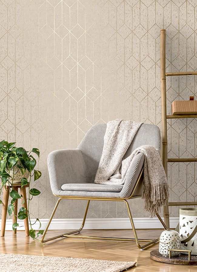 hayden-bone-concrete-trellis-wallpaper-york-wallcoverings-4125-26702 - York Wallcoverings Papel pintado