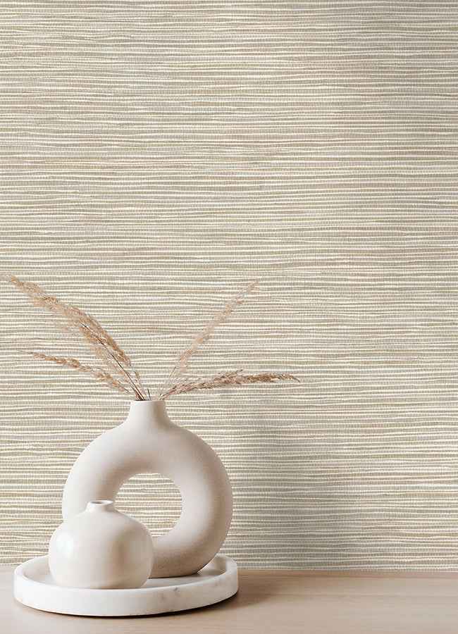 Alton Taupe Faux Grasscloth Wallpaper - York Wallcoverings - 4125-26715 - York Wallcoverings Wallpaper
