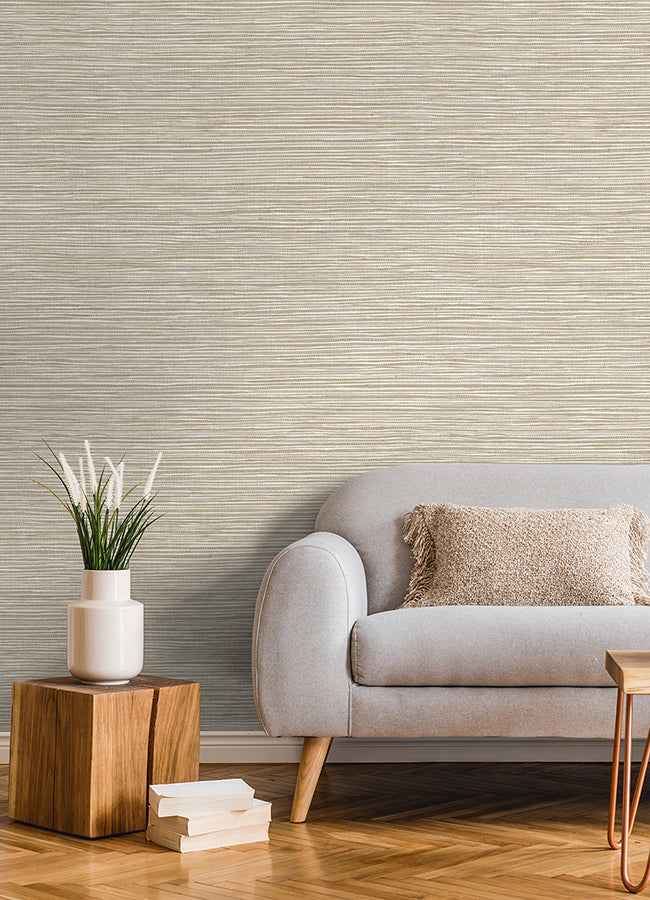 Alton Taupe Faux Grasscloth Wallpaper - York Wallcoverings - 4125-26715 - York Wallcoverings Wallpaper