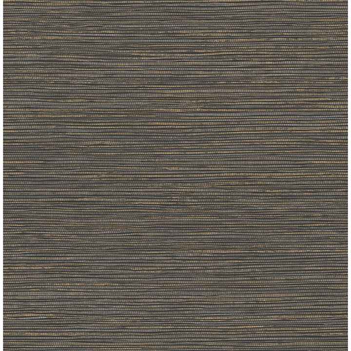 Alton Black Faux Grasscloth Wallpaper - York Wallcoverings - 4125-26716