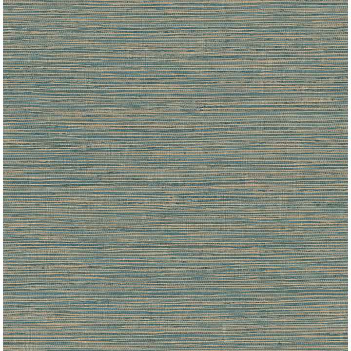 Alton Teal Faux Grasscloth Wallpaper - York Wallcoverings - 4125-26717