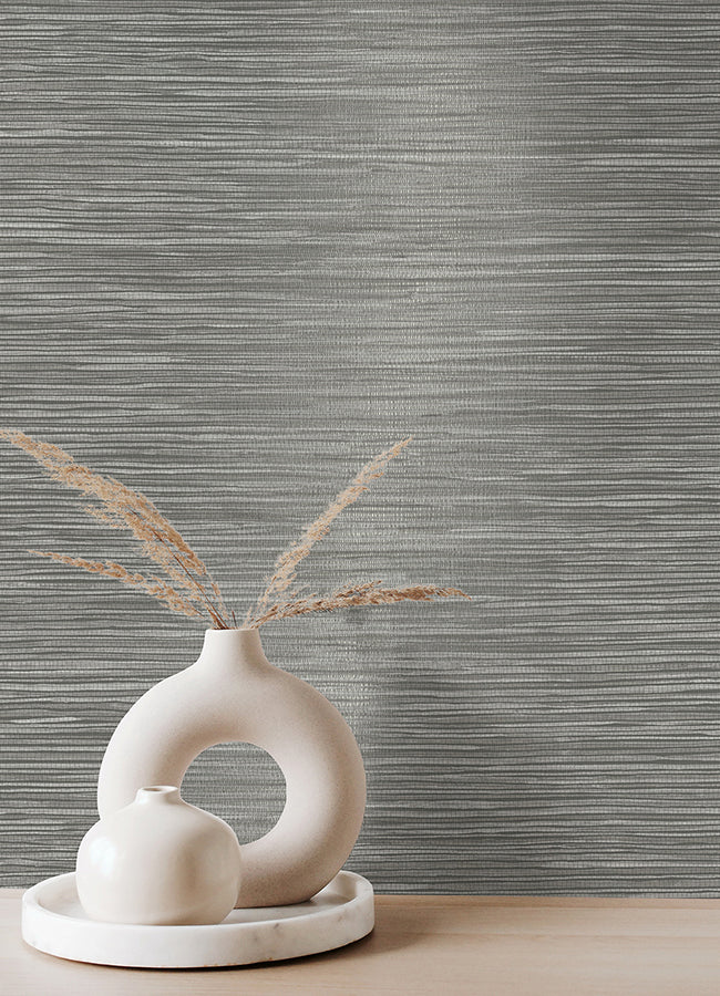 alton-grey-faux-grasscloth-wallpaper-york-wallcoverings-4125-26718 - York Wallpaper Wallpaper