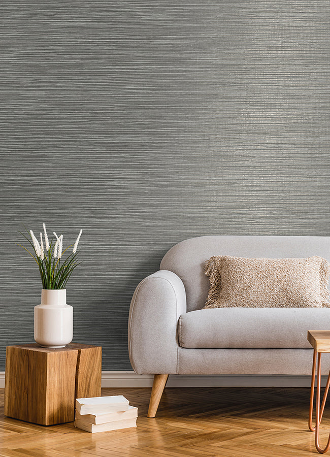 alton-grey-faux-grasscloth-wallpaper-york-wallcoverings-4125-26718 - York Wallpaper Wallpaper