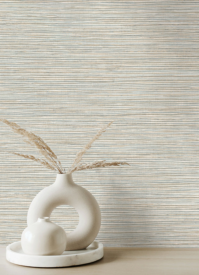 alton-light-blue-faux-grasscloth-wallpaper-york-wallcoverings-4125-26719 - York Wallcoverings Wallpaper