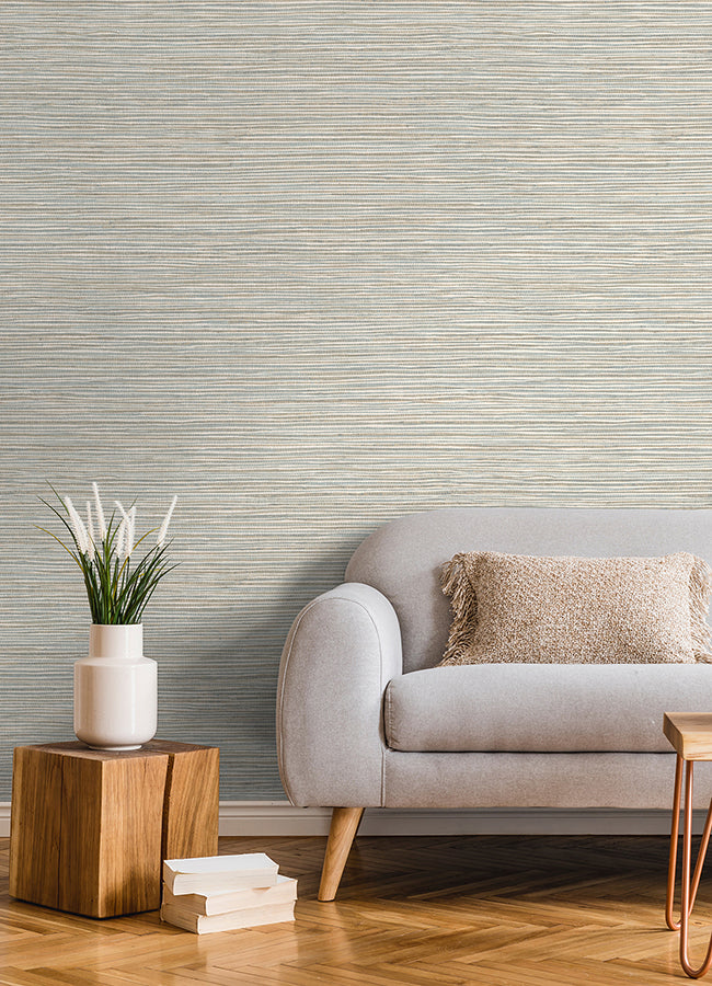 alton-light-blue-faux-grasscloth-wallpaper-york-wallcoverings-4125-26719 - York Wallcoverings Wallpaper