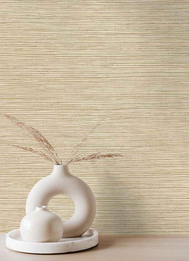 Alton Wheat Faux Grasscloth Wallpaper - York Wallcoverings - 4125-26720 - York Wallcoverings Wallpaper