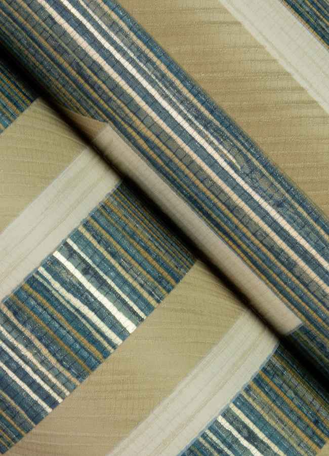 Henley Teal Geometric Grasscloth Wallpaper - York Wallcoverings - 4125-26723 - York Wallcoverings Wallpaper