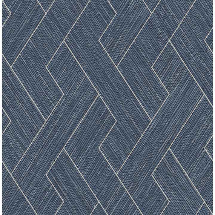 Ember Indigo Geometric Basketweave Wallpaper - York Wallcoverings - 4125-26727