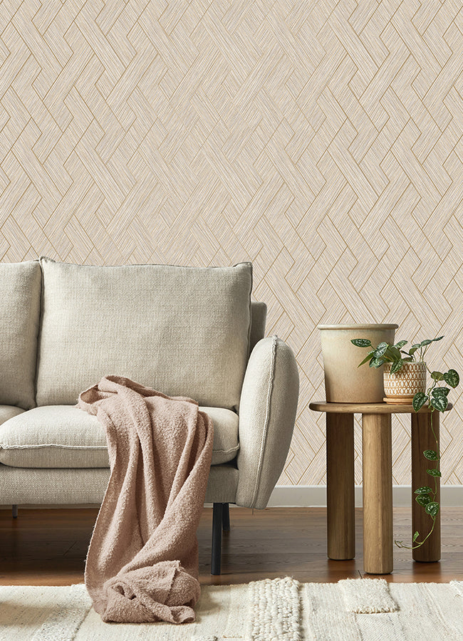 ember-taupe-geometric-basketweave-wallpaper-york-wallcoverings-4125-26730 - York Wallpaper Wallpaper
