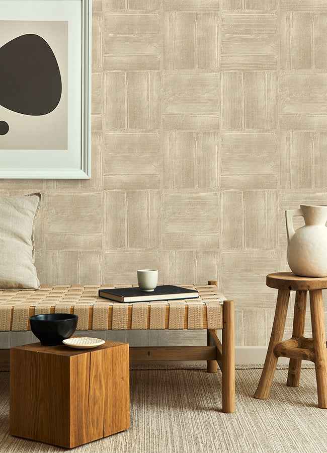 Jasper Neutral Block Texture Wallpaper - York Wallcoverings - 4125-26735 - York Wallcoverings Wallpaper
