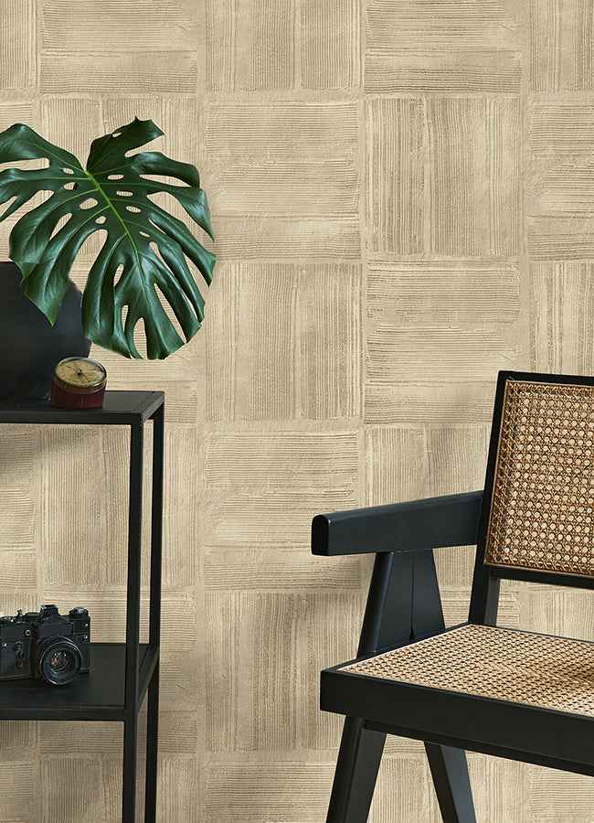 Jasper Neutral Block Texture Wallpaper - York Wallcoverings - 4125-26735 - York Wallcoverings Wallpaper