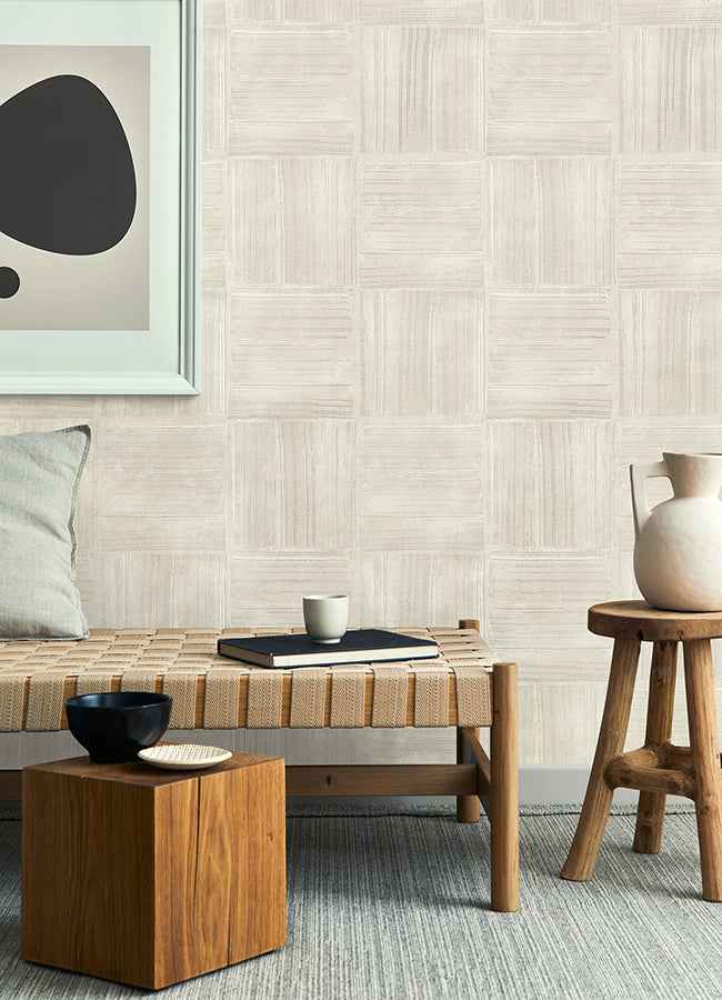Jasper Ivory Block Texture Wallpaper - York Wallcoverings - 4125-26738 - York Wallcoverings Wallpaper