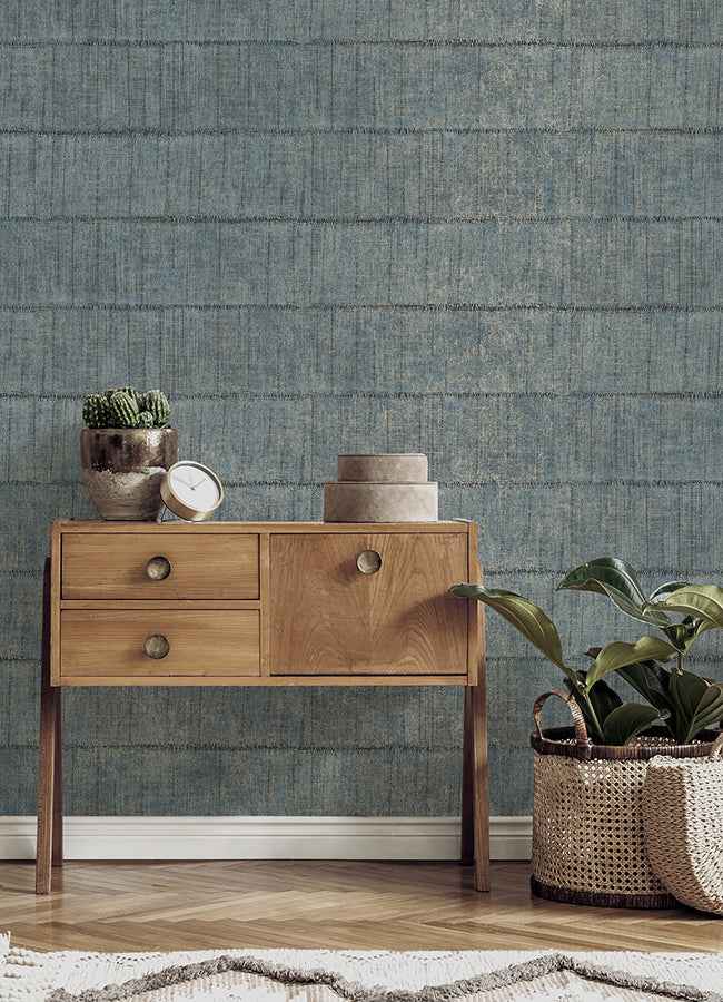 Blake Denim Texture Stripe Wallpaper - York Wallcoverings - 4125-26742 - York Wallcoverings Wallpaper
