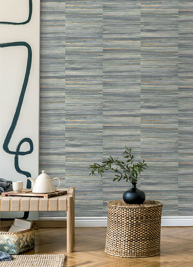 rowan-blue-faux-grasscloth-wallpaper-york-wallcoverings-4125-26745 - York Wallcoverings Wallpaper