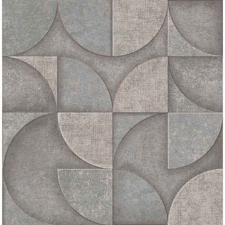 Addison Grey Retro Geo Wallpaper - York Wallcoverings - 4125-26749 - York Wallcoverings Wallpaper