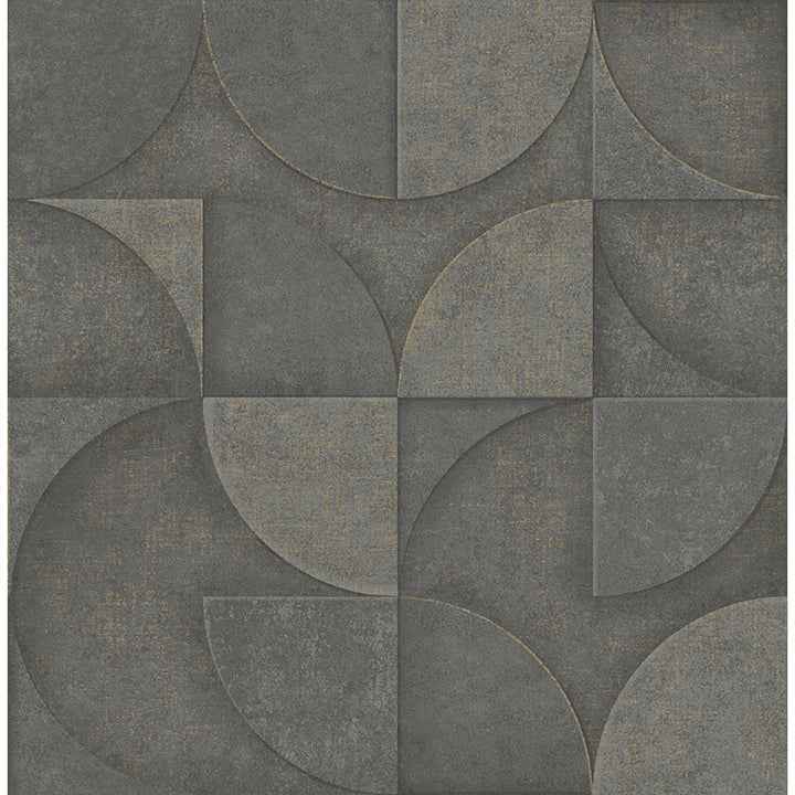 Addison Charcoal Retro Geo Wallpaper - York Wallcoverings - 4125-26750 - York Wallcoverings Wallpaper