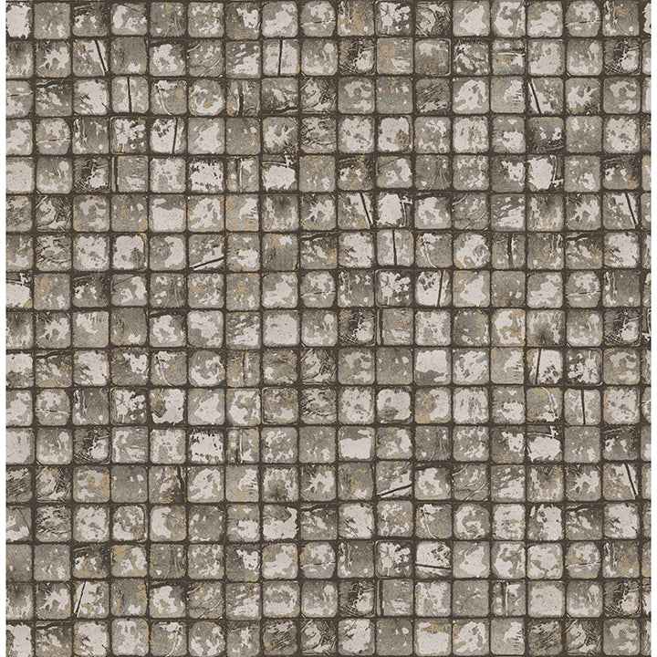 Kingsley Grey Tiled Wallpaper - York Wallcoverings - 4125-26756