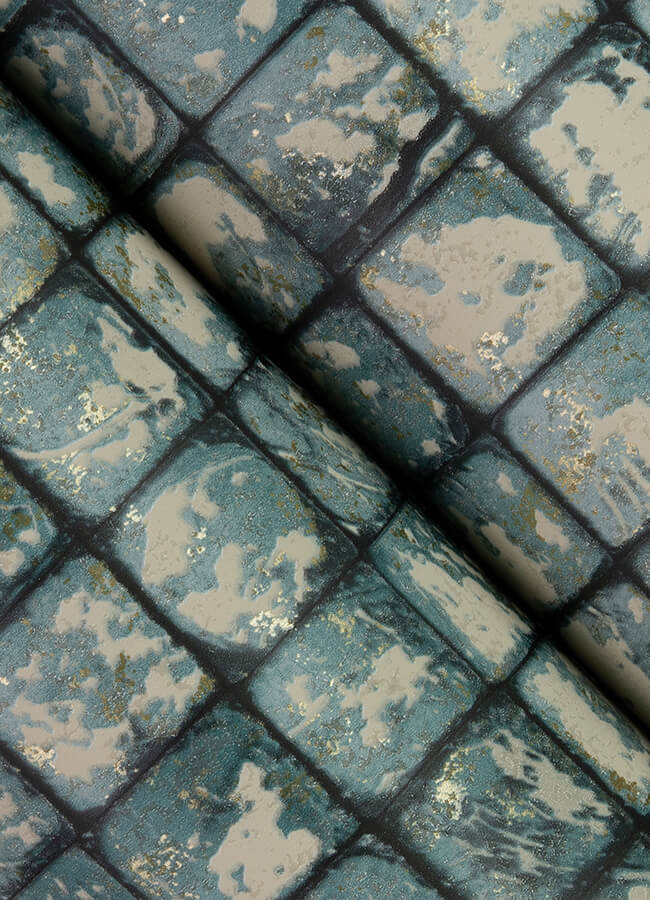 kingsley-blue-tiled-wallpaper-york-wallcoverings-4125-26758 - York Wallpaper Wallpaper
