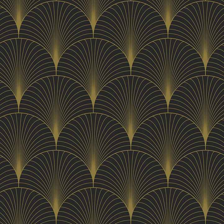 Lempicka Black Art Deco Motif Wallpaper - York Wallcoverings - DD139457 - York Wallcoverings Wallpaper